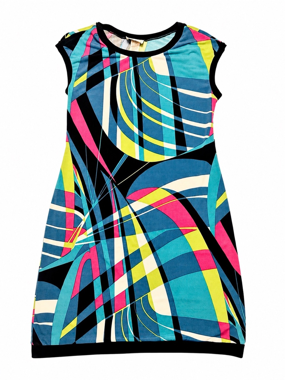 Y2K Abstract Geometric Shift Dress Mod Art Teacher Dopamine Colorful Sz 4 - Picture 2 of 11